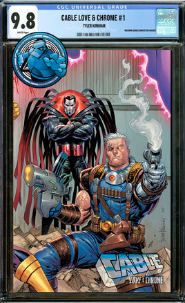 CABLE LOVE & CHROME #1 CONNECTING COVER TYLER KIRKHAM EXCLUSIVE TRADE VARIANT [CGC 9.8 BLUE LABEL]