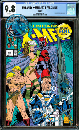 [FOIL] UNCANNY X-MEN #274 FACSIMILE JIM LEE TRADE [CGC 9.8 BLUE LABEL]