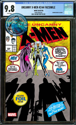 [FOIL] UNCANNY X-MEN #244 FACSIMILE MARC SILVESTRI TRADE [CGC 9.8 BLUE LABEL]