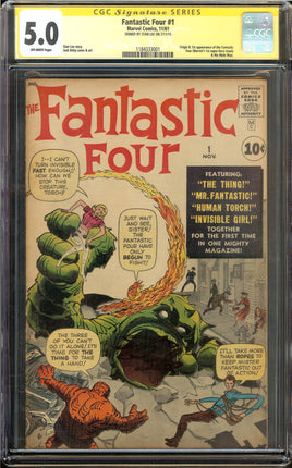 Fantastic Four, Vol. 1 #1 (1961) CGC 5.0 VG/FN SIGNED by STAN LEE 1st team app. Fantastic Four