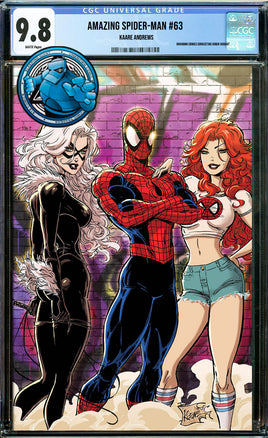 AMAZING SPIDER-MAN #63 CONNECTING COVER KAARE ANDREWS EXCLUSIVE VIRGIN VARIANT [CGC 9.8 BLUE LABEL]