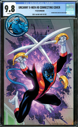 UNCANNY X-MEN #8 CONNECTING COVER TYLER KIRKHAM EXCLUSIVE VIRGIN VARIANT [CGC 9.8 BLUE LABEL]