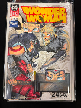 ABSOLUTE WONDER WOMAN VS. MAGIK 1 OF 1 SKETCH COVER BY MOM W/ COA