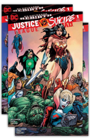 JUSTICE LEAGUE VS. SUICIDE SQUAD #1 – BART SEARS TRIPTYCH SET (SET OF 3)