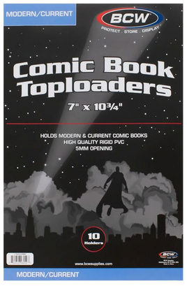 BCW MODERN / CURRENT AGE COMIC BOOK TOPLOAD HOLDER (QTY 1)