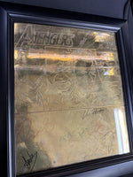 AVENGERS RED CARPET PREMIERE CAST-SIGNED SOLID BRASS PLAQUE 8X SIGNED PSA CERTIFIED