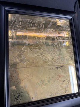 AVENGERS RED CARPET PREMIERE CAST-SIGNED SOLID BRASS PLAQUE 8X SIGNED PSA CERTIFIED