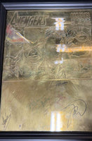 AVENGERS RED CARPET PREMIERE CAST-SIGNED SOLID BRASS PLAQUE 8X SIGNED PSA CERTIFIED